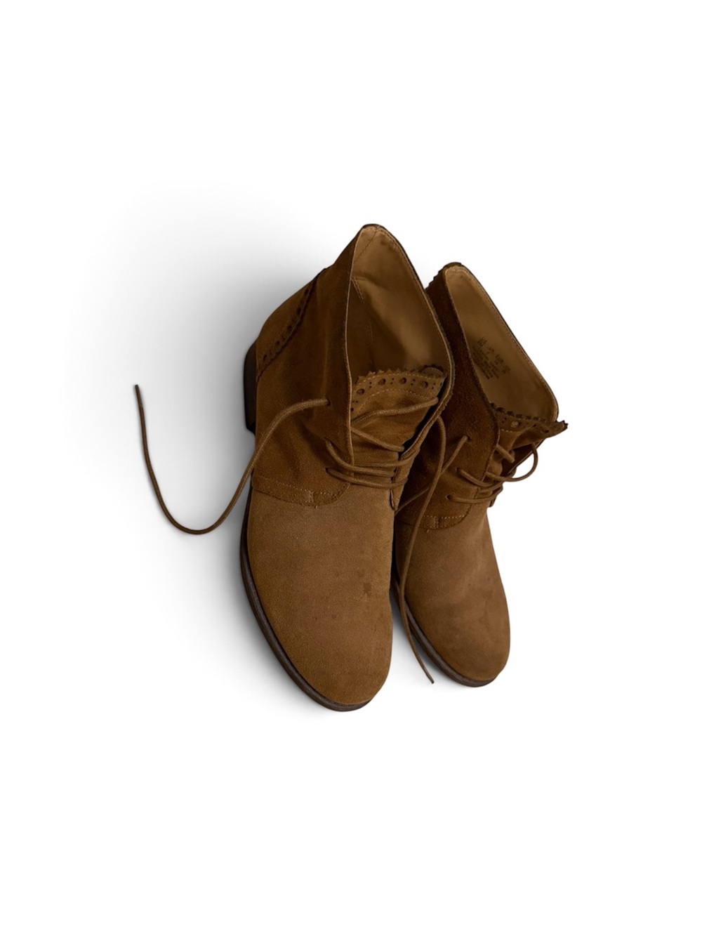 Franco Sarto Brown Suede Lace-Up Ankle Booties